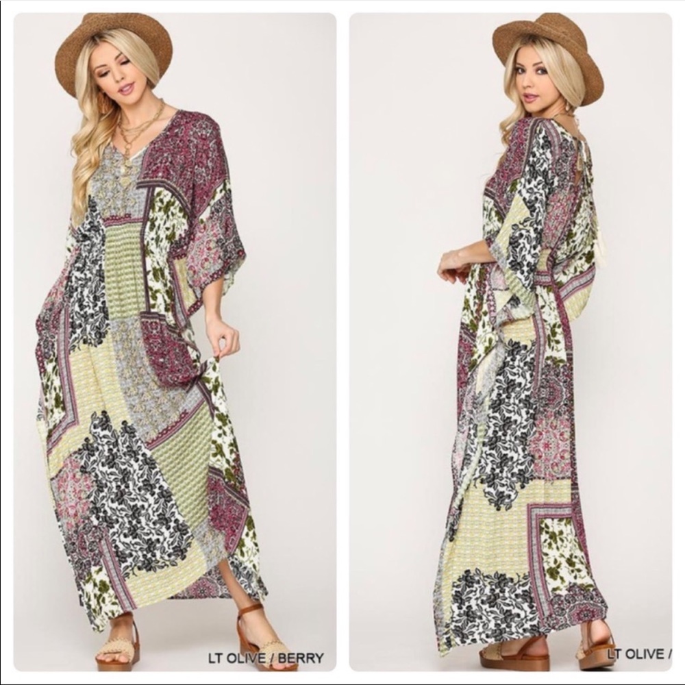 Ethnic Patchwork maxi. Smocked waist (elastic)